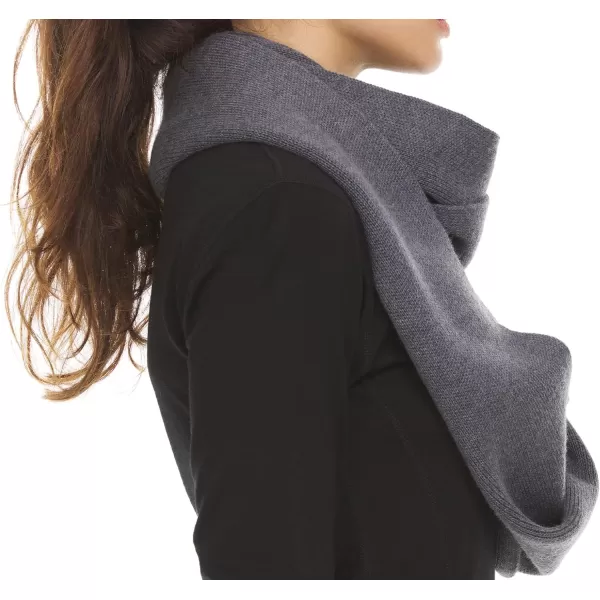 100 Merino Wool Everyday Knit Infinity Scarf  Winter Loop Scarf  Midweight Scarves for Women and MenCharcoal Gray