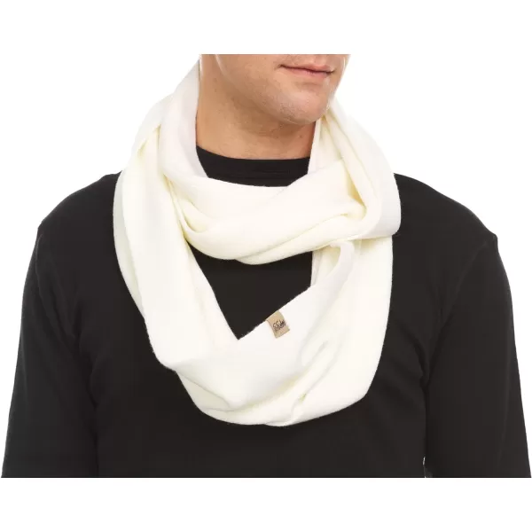 100 Merino Wool Everyday Knit Infinity Scarf  Winter Loop Scarf  Midweight Scarves for Women and MenNatural Cream