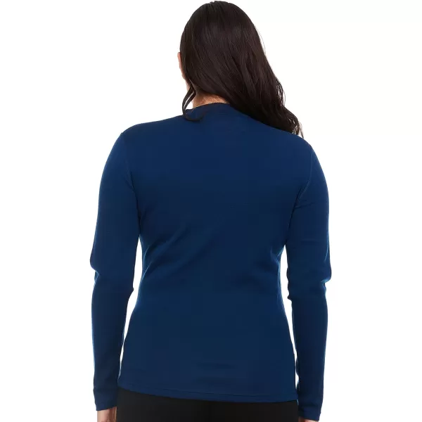 100 Merino Wool Long Sleeve Midweight Mock Neck  Warm Sweater  Soft Base Layer TopNavy Blue