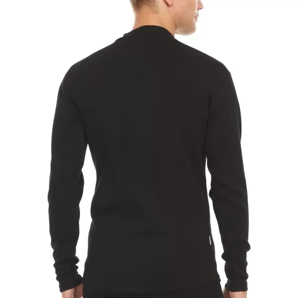 100 Merino Wool Mens Long Sleeve Expedition Mock Neck  Mid Layer  Warm Under ShirtBlack