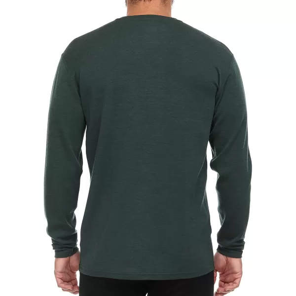 Mens Long Sleeve VNeck  100 Merino Wool Base Layer  Casual Shirt  Under Layer  MidlayerForest Green