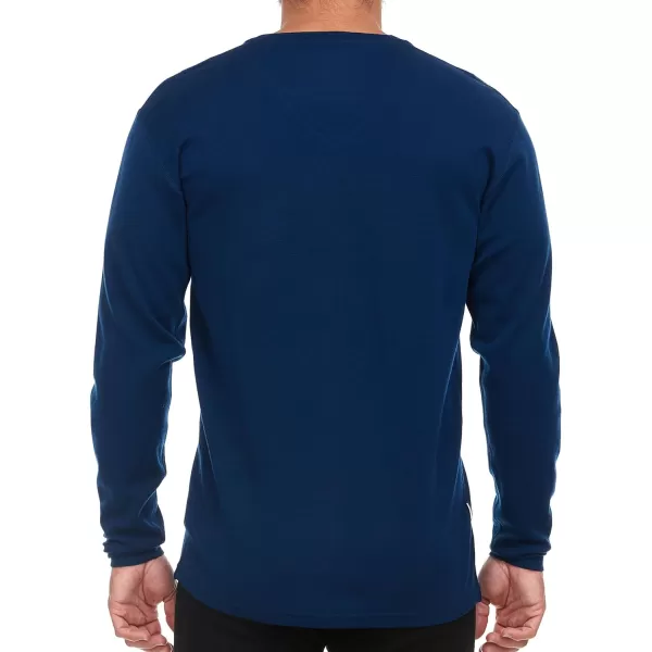 Mens Long Sleeve VNeck  100 Merino Wool Base Layer  Casual Shirt  Under Layer  MidlayerNavy Blue