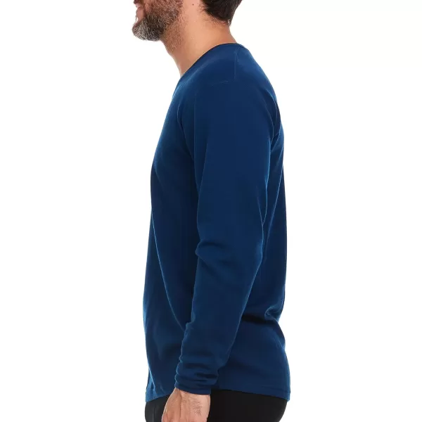 Mens Long Sleeve VNeck  100 Merino Wool Base Layer  Casual Shirt  Under Layer  MidlayerNavy Blue