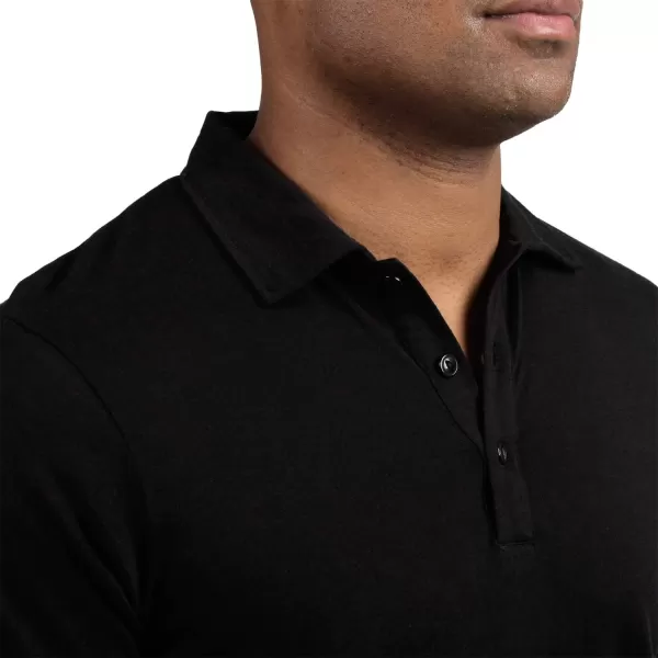 Mens Polo Shirt  Merino Wool  Golf Shirt  Work ShirtBlack