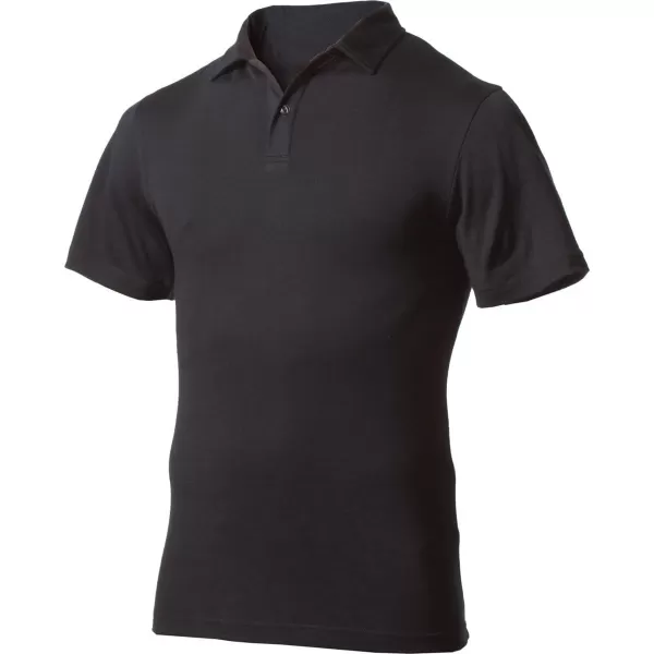 Mens Polo Shirt  Merino Wool  Golf Shirt  Work ShirtBlack