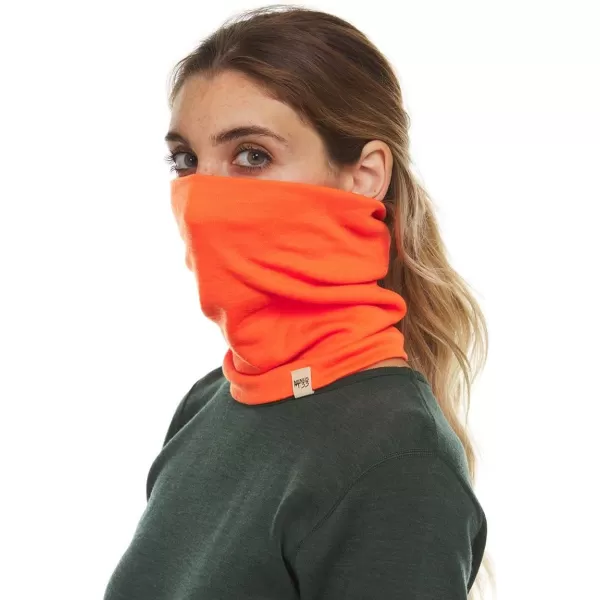 Minus33  Midweight Neck Gaiter  100 Merino Wool  Multipurpose Headwear  Skiing Neck Warmer  Winter Face MaskBlaze Orange