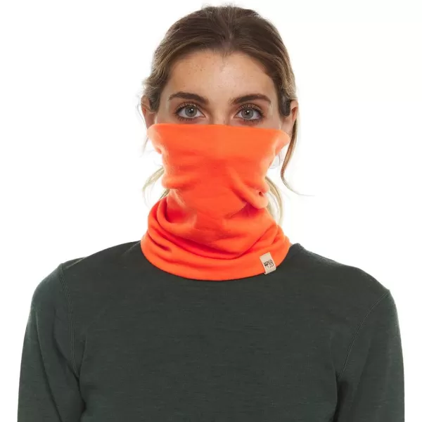 Minus33  Midweight Neck Gaiter  100 Merino Wool  Multipurpose Headwear  Skiing Neck Warmer  Winter Face MaskBlaze Orange