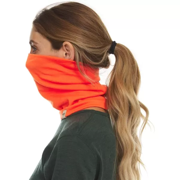 Minus33  Midweight Neck Gaiter  100 Merino Wool  Multipurpose Headwear  Skiing Neck Warmer  Winter Face MaskBlaze Orange