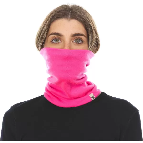 Minus33  Midweight Neck Gaiter  100 Merino Wool  Multipurpose Headwear  Skiing Neck Warmer  Winter Face MaskBlaze Pink