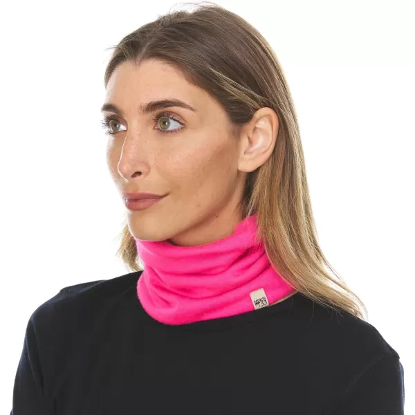 Minus33  Midweight Neck Gaiter  100 Merino Wool  Multipurpose Headwear  Skiing Neck Warmer  Winter Face MaskBlaze Pink