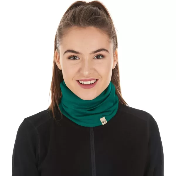 Minus33  Midweight Neck Gaiter  100 Merino Wool  Multipurpose Headwear  Skiing Neck Warmer  Winter Face MaskEmerald Green