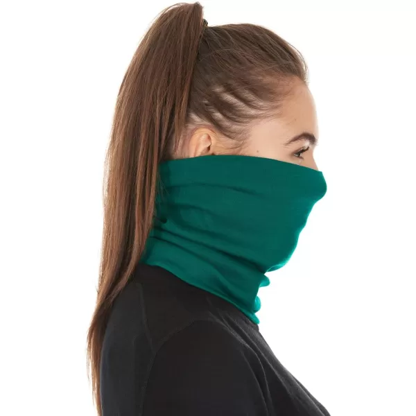 Minus33  Midweight Neck Gaiter  100 Merino Wool  Multipurpose Headwear  Skiing Neck Warmer  Winter Face MaskEmerald Green