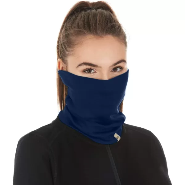 Minus33  Midweight Neck Gaiter  100 Merino Wool  Multipurpose Headwear  Skiing Neck Warmer  Winter Face MaskNavy Blue