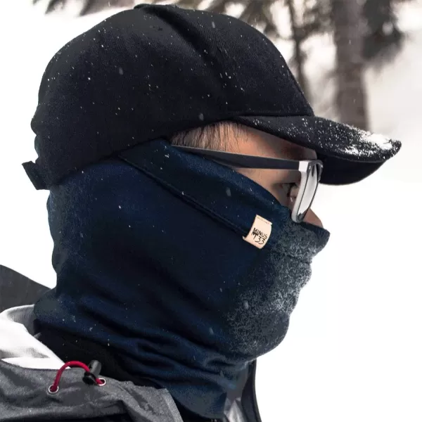 Minus33  Midweight Neck Gaiter  100 Merino Wool  Multipurpose Headwear  Skiing Neck Warmer  Winter Face MaskNavy Blue