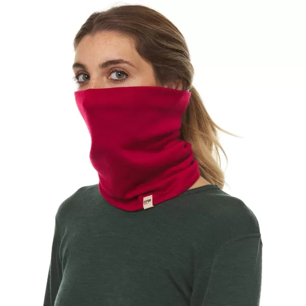 Minus33  Midweight Neck Gaiter  100 Merino Wool  Multipurpose Headwear  Skiing Neck Warmer  Winter Face MaskTrue Red