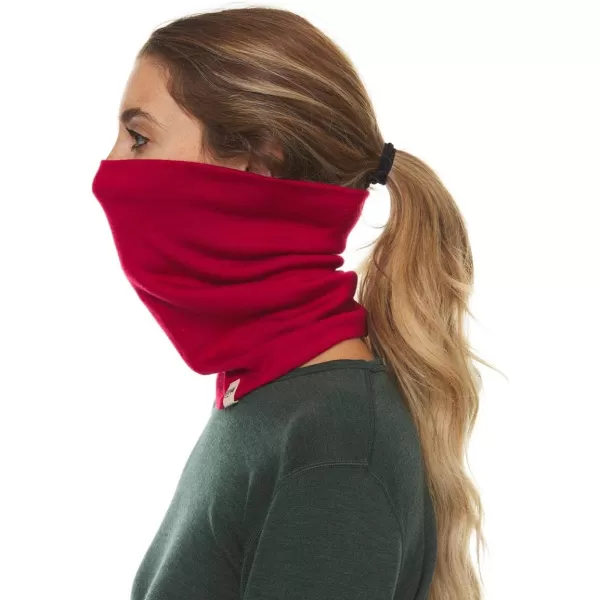 Minus33  Midweight Neck Gaiter  100 Merino Wool  Multipurpose Headwear  Skiing Neck Warmer  Winter Face MaskTrue Red