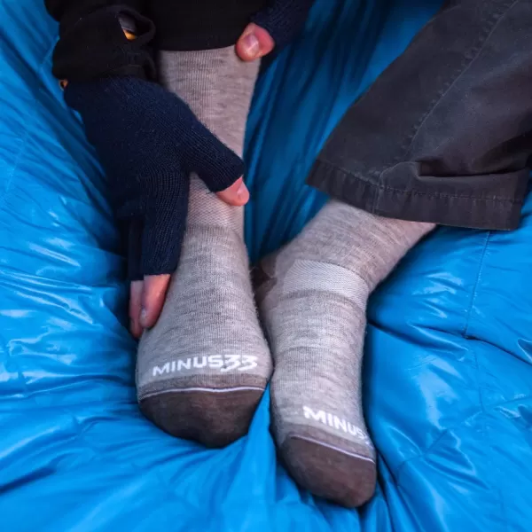 Minus33 All Season Lightweight Mountain Heritage Boot Sock  Made in the USA  Merino Wool Socks  Hiking SocksOatmeal