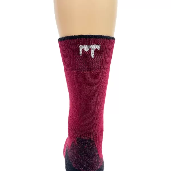 Minus33 All Season Lightweight Mountain Heritage Boot Sock  Made in the USA  Merino Wool Socks  Hiking SocksTrue Red