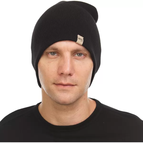 Minus33 Expedition Knit Beanie  100 Merino Wool  Heavyweight Winter HatBlack