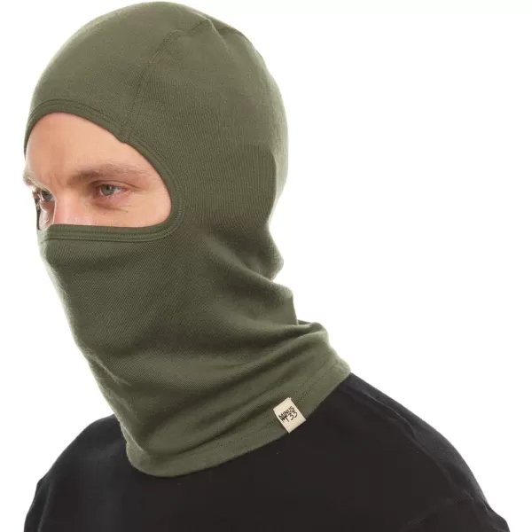 Minus33 Merino Wool  Expedition Balaclava  Cold Weather Ski Face Mask  HeavyweightOlive Drab