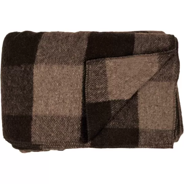 Minus33 Merino Wool  White Mountain Woolen Lodge Twin Blanket  Warm Throw Blanket  Picnic Blanket  80 Recycled Wool  65W x 90L  Brown and Tan PlaidBrown and Tan