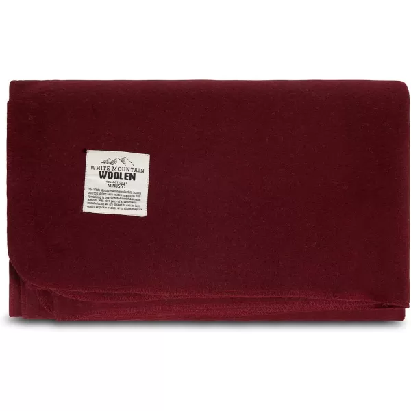 Minus33 Merino Wool  White Mountain Woolen Lodge Twin Blanket  Warm Throw Blanket  Picnic Blanket  80 Recycled Wool  65W x 90L  Brown and Tan PlaidBurgundy