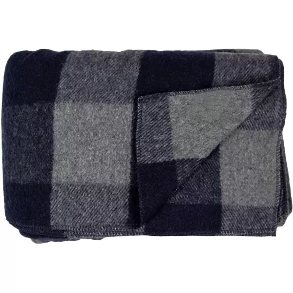 Minus33 Merino Wool  White Mountain Woolen Lodge Twin Blanket  Warm Throw Blanket  Picnic Blanket  80 Recycled Wool  65W x 90L  Brown and Tan PlaidGray and Blue