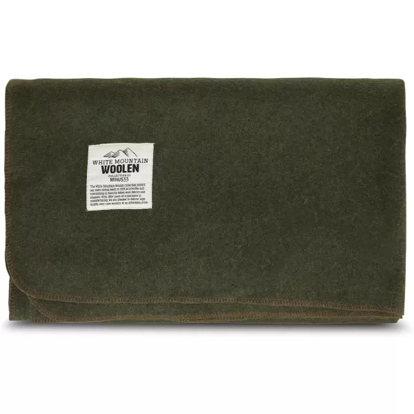 Minus33 Merino Wool  White Mountain Woolen Lodge Twin Blanket  Warm Throw Blanket  Picnic Blanket  80 Recycled Wool  65W x 90L  Brown and Tan PlaidOlive Green