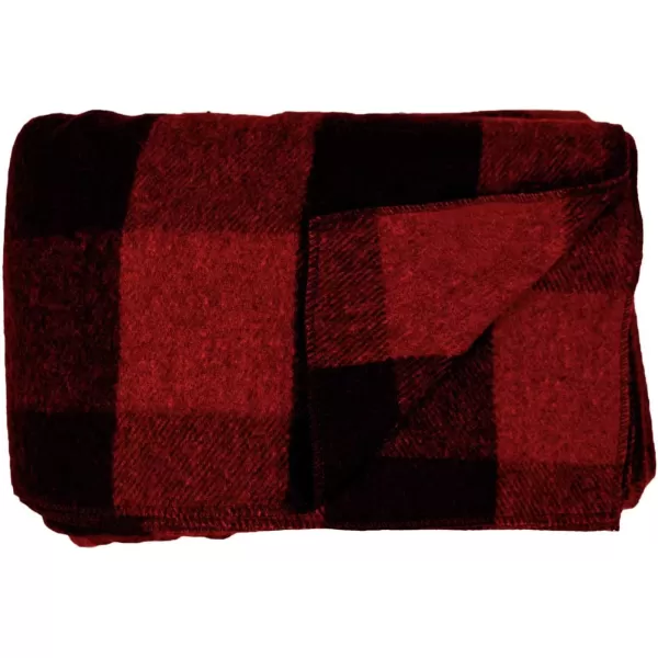 Minus33 Merino Wool  White Mountain Woolen Lodge Twin Blanket  Warm Throw Blanket  Picnic Blanket  80 Recycled Wool  65W x 90L  Brown and Tan PlaidRed and Black