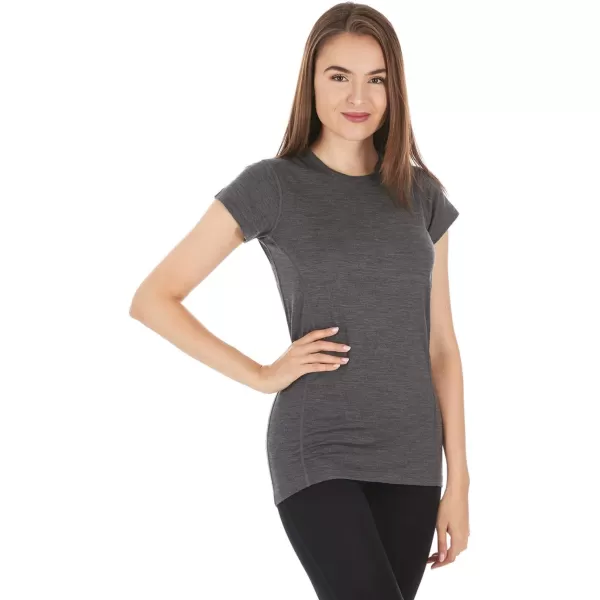 Minus33 Merino Wool 2001 Appalachia Womens Lightweight Short Sleeve Crew  No Itch Renewable FabricCharcoal Grey