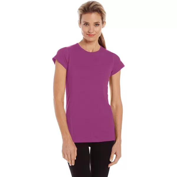 Minus33 Merino Wool 2001 Appalachia Womens Lightweight Short Sleeve Crew  No Itch Renewable FabricRadiant Violet