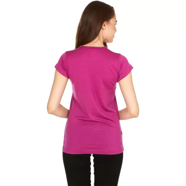 Minus33 Merino Wool 2001 Appalachia Womens Lightweight Short Sleeve Crew  No Itch Renewable FabricRadiant Violet