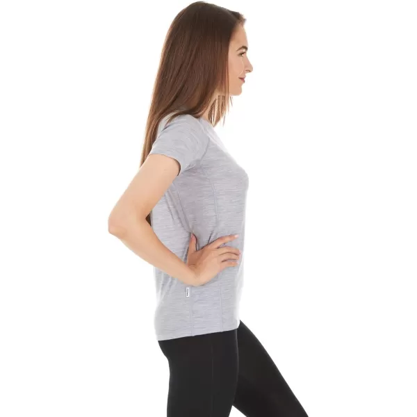 Minus33 Merino Wool 22V1 Woolverino Womens Micro VNeck TShirt  84 Merino Wool 12 Nylon 4 SpandexAsh Grey