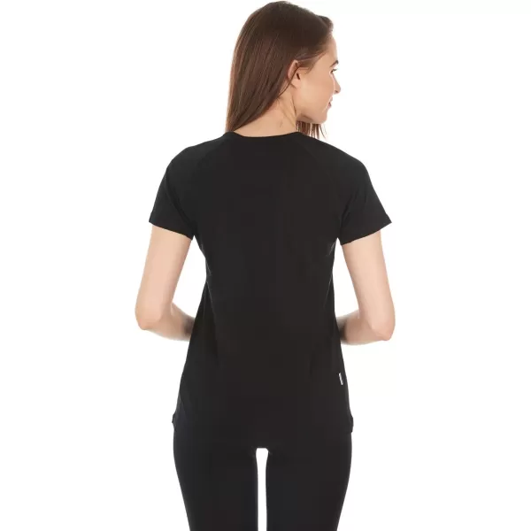 Minus33 Merino Wool 22V1 Woolverino Womens Micro VNeck TShirt  84 Merino Wool 12 Nylon 4 SpandexBlack