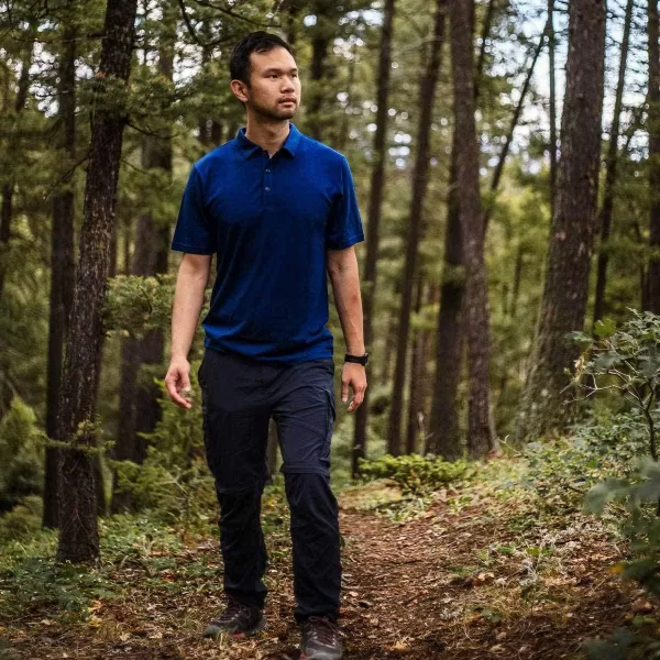 Minus33 Merino Wool 701 Kearsarge Men  s Lightweight Polo Shirt  No Itch Renewable FabricNavy Blue