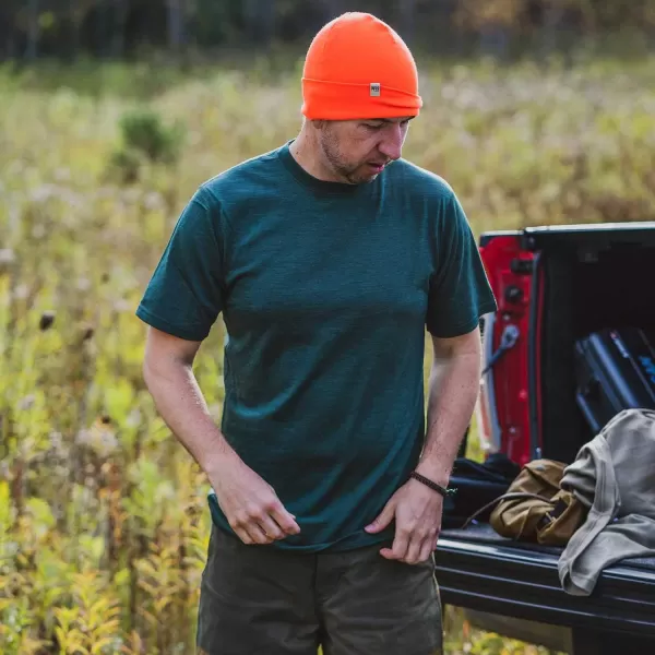 Minus33 Merino Wool 703 Algonquin Mens Lightweight Short Sleeve Crew  No Itch Renewable FabricForest Green