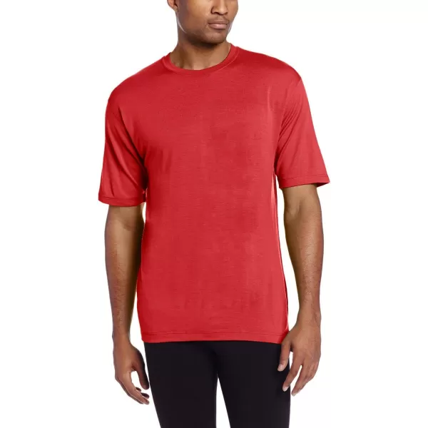 Minus33 Merino Wool 703 Algonquin Mens Lightweight Short Sleeve Crew  No Itch Renewable FabricTrue Red