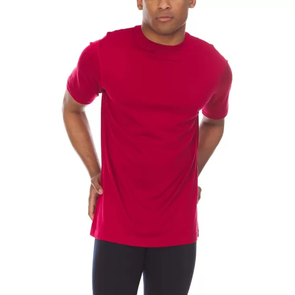 Minus33 Merino Wool 703 Algonquin Mens Lightweight Short Sleeve Crew  No Itch Renewable FabricTrue Red