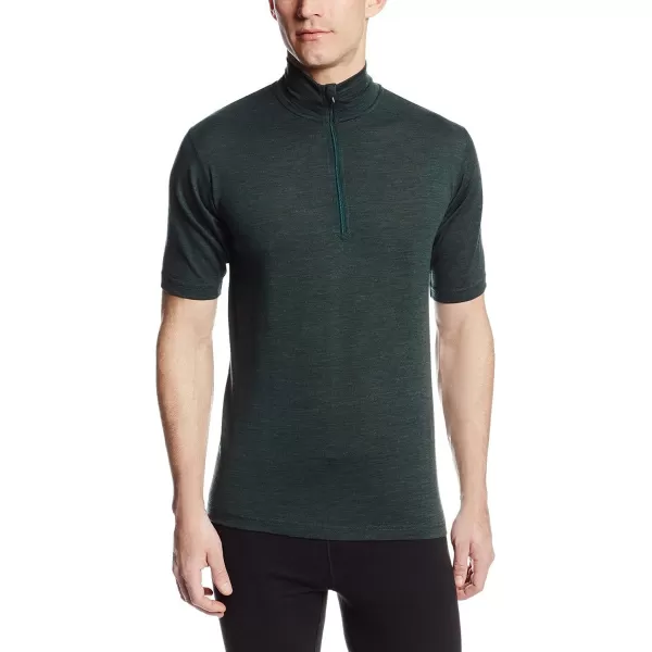 Minus33 Merino Wool 715 Tarleton Mens Lightweight Short Sleeve 14 ZipForest Green