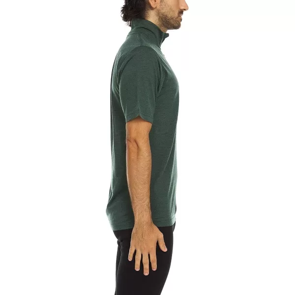 Minus33 Merino Wool 715 Tarleton Mens Lightweight Short Sleeve 14 ZipForest Green