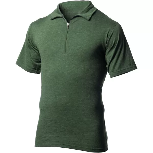 Minus33 Merino Wool 715 Tarleton Mens Lightweight Short Sleeve 14 ZipForest Green