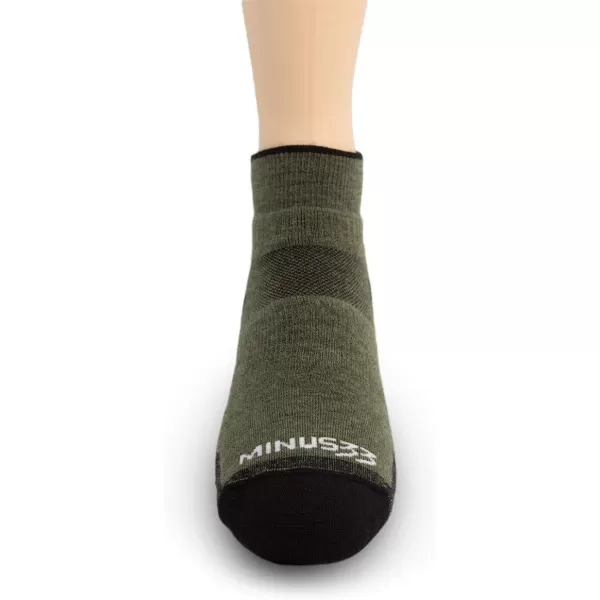 Minus33 Merino Wool Clothing Mountain Heritage All Season Lightweight Ankle Socks Made in USA New HampshireOlive Drab