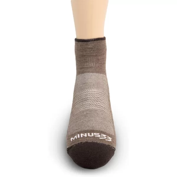 Minus33 Merino Wool Clothing Mountain Heritage Ankle Liner Socks Made in USA New HampshireCoffee