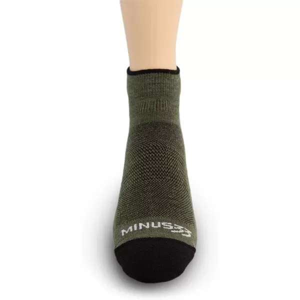 Minus33 Merino Wool Clothing Mountain Heritage Ankle Liner Socks Made in USA New HampshireOlive Drab