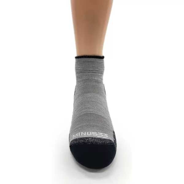 Minus33 Merino Wool Clothing Mountain Heritage Full Cushion Ankle Socks Made in USA New HampshireAsh Gray