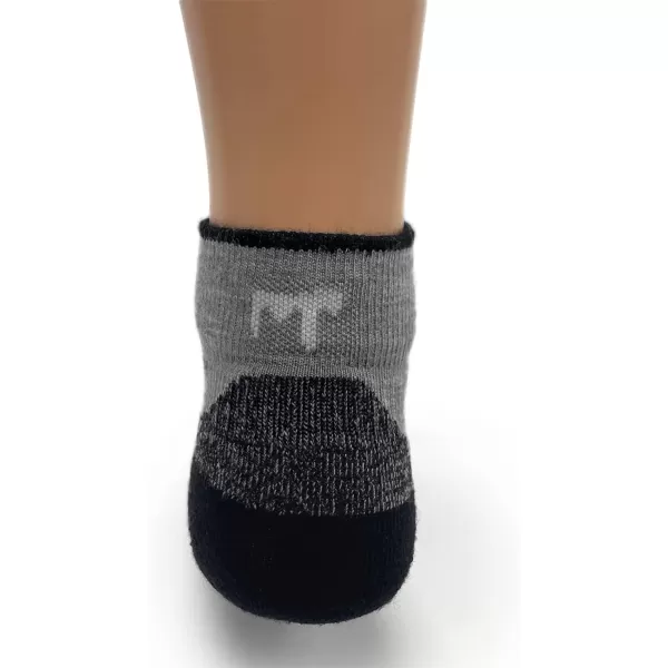 Minus33 Merino Wool Clothing Mountain Heritage Full Cushion Ankle Socks Made in USA New HampshireAsh Gray