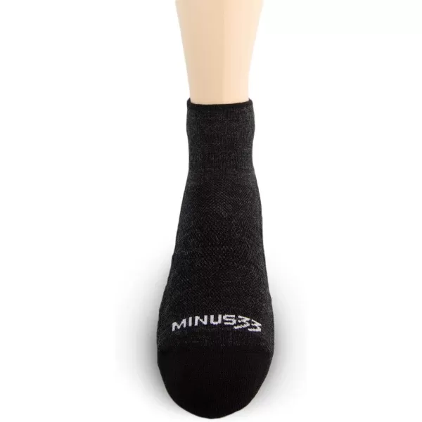 Minus33 Merino Wool Clothing Mountain Heritage Full Cushion Ankle Socks Made in USA New HampshireBlack