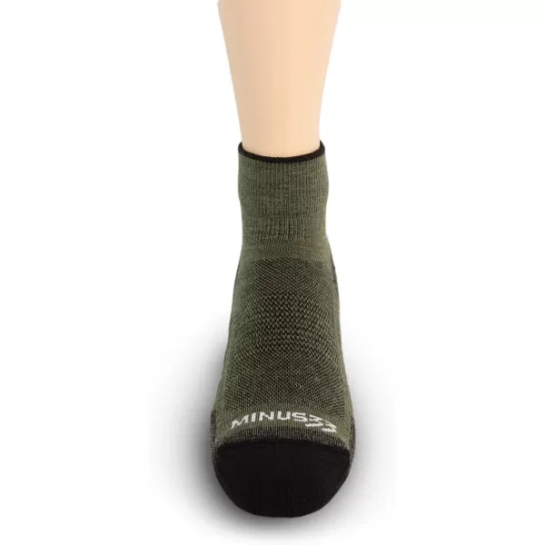 Minus33 Merino Wool Clothing Mountain Heritage Full Cushion Ankle Socks Made in USA New HampshireOlive Drab