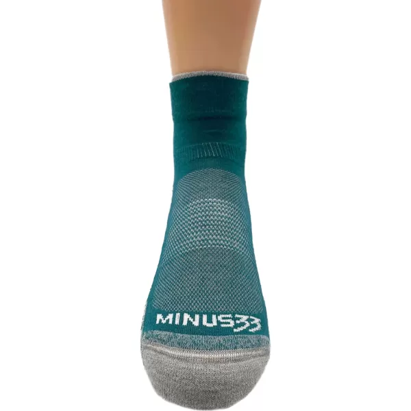 Minus33 Merino Wool Clothing Mountain Heritage Full Cushion Ankle Socks Made in USA New HampshireTeal Green