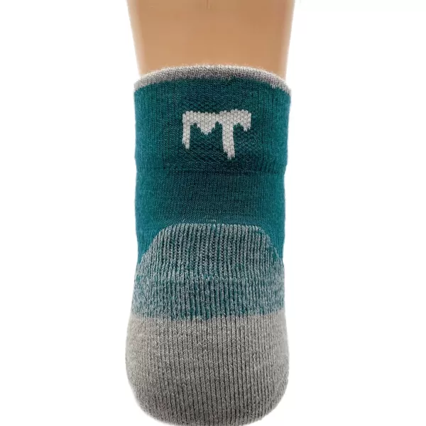 Minus33 Merino Wool Clothing Mountain Heritage Full Cushion Ankle Socks Made in USA New HampshireTeal Green